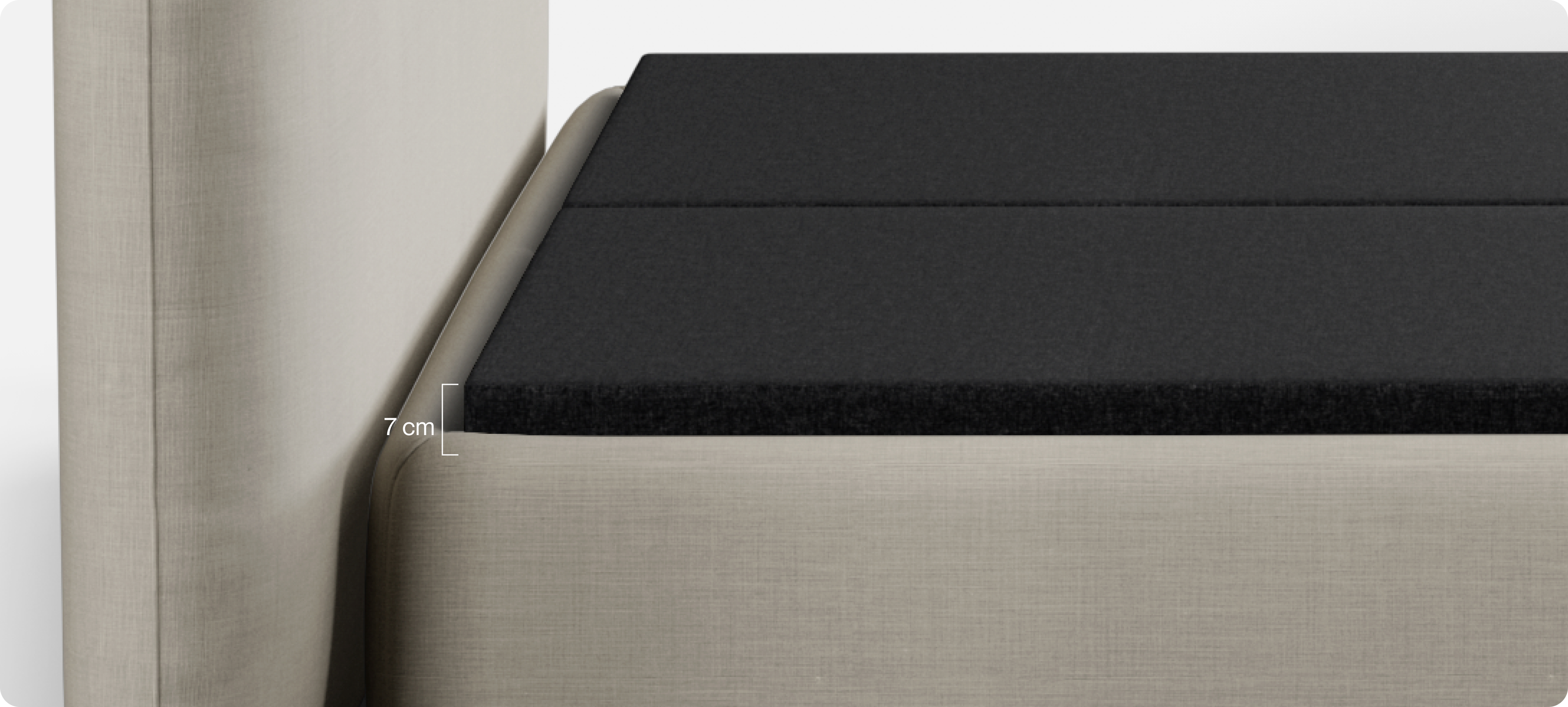 Disappears in your bed frame, being only 7 cm tall